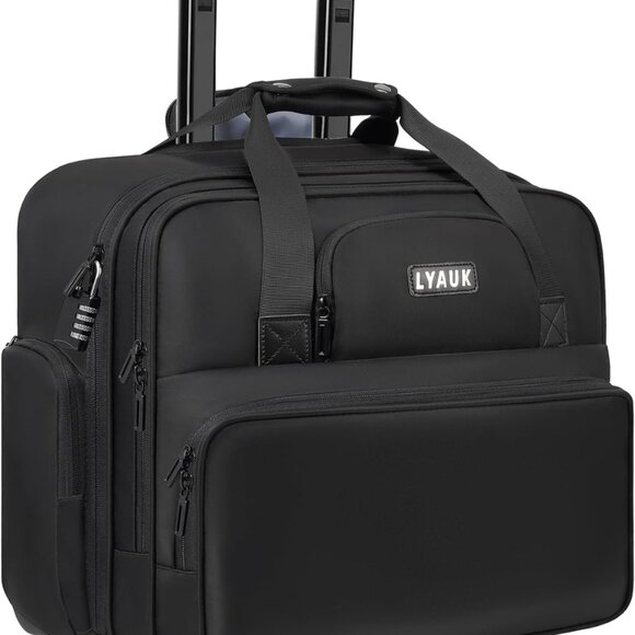 Rolling Laptop Bag Men Women with Wheels, Anti Theft Briefcase for 17.3 inch Lap